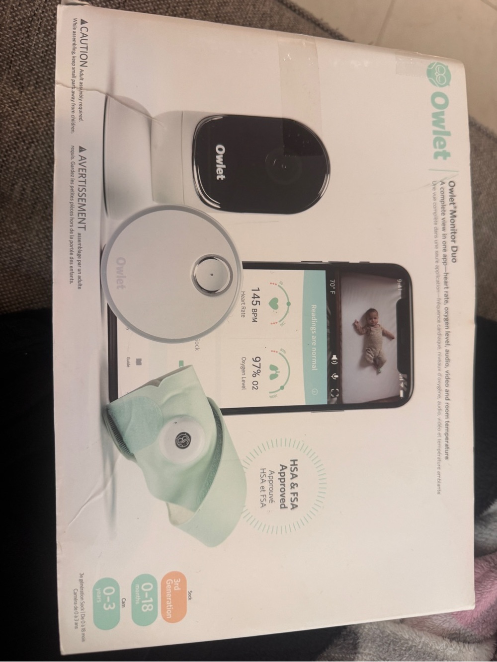Owlet Smart Sock & Monitor Duo in Mint - Baby Sleep and Health Monitor